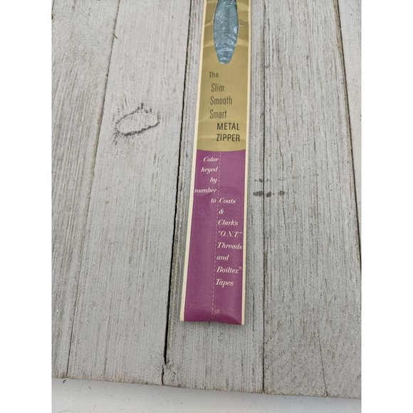 Vintage J&P Coats Skirt or Neck Metal Zipper 9" Bermuda Sea Blue 125 - Picture 3 of 4